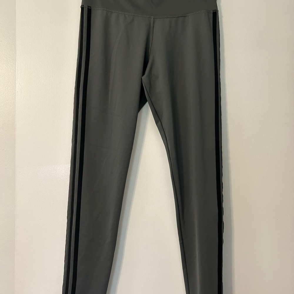 adidas Gray Performance Leggings with Black Logo